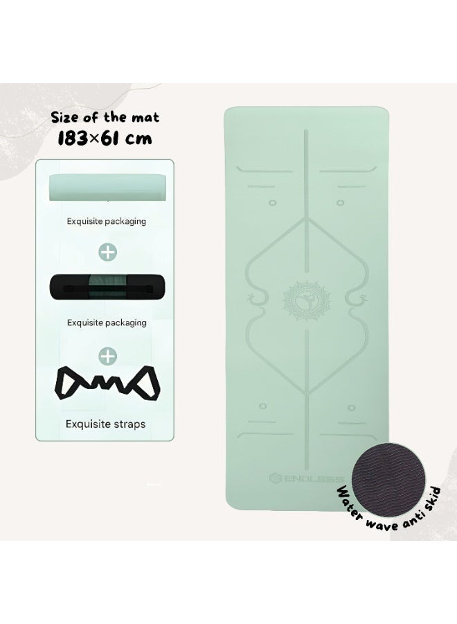 بلا نهاية حصيرة يوغا Endless من TPE بسماكة 8 مم | مانعة للانزلاق وصديقة للبيئة مع حقيبة حمل | لون أخضر | مثالية لليوغا والبيلاتس والتمارين المنزلية وتمارين الأرض (183×61×0.8 سم) - Image 3